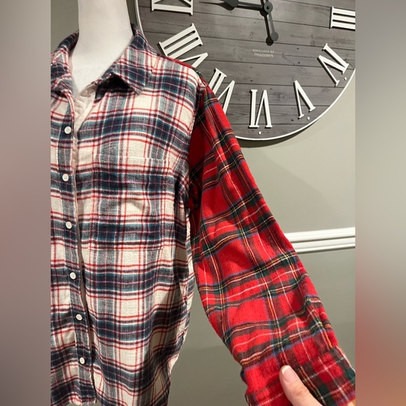 Women's American Eagle Plaid Flannel Button Down Long Sleeve Shirt - Siz… - Picture 15 of 15